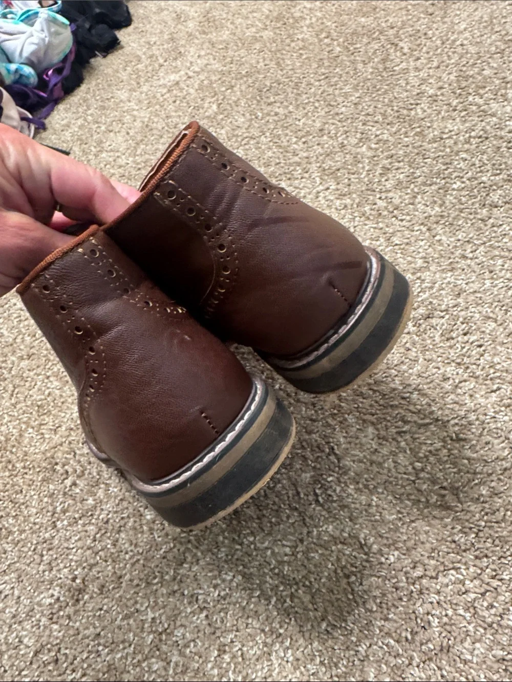 Steve Madden Men's Brown Leather Lace-Up Chukka Boot mid ankle SZ 7.5